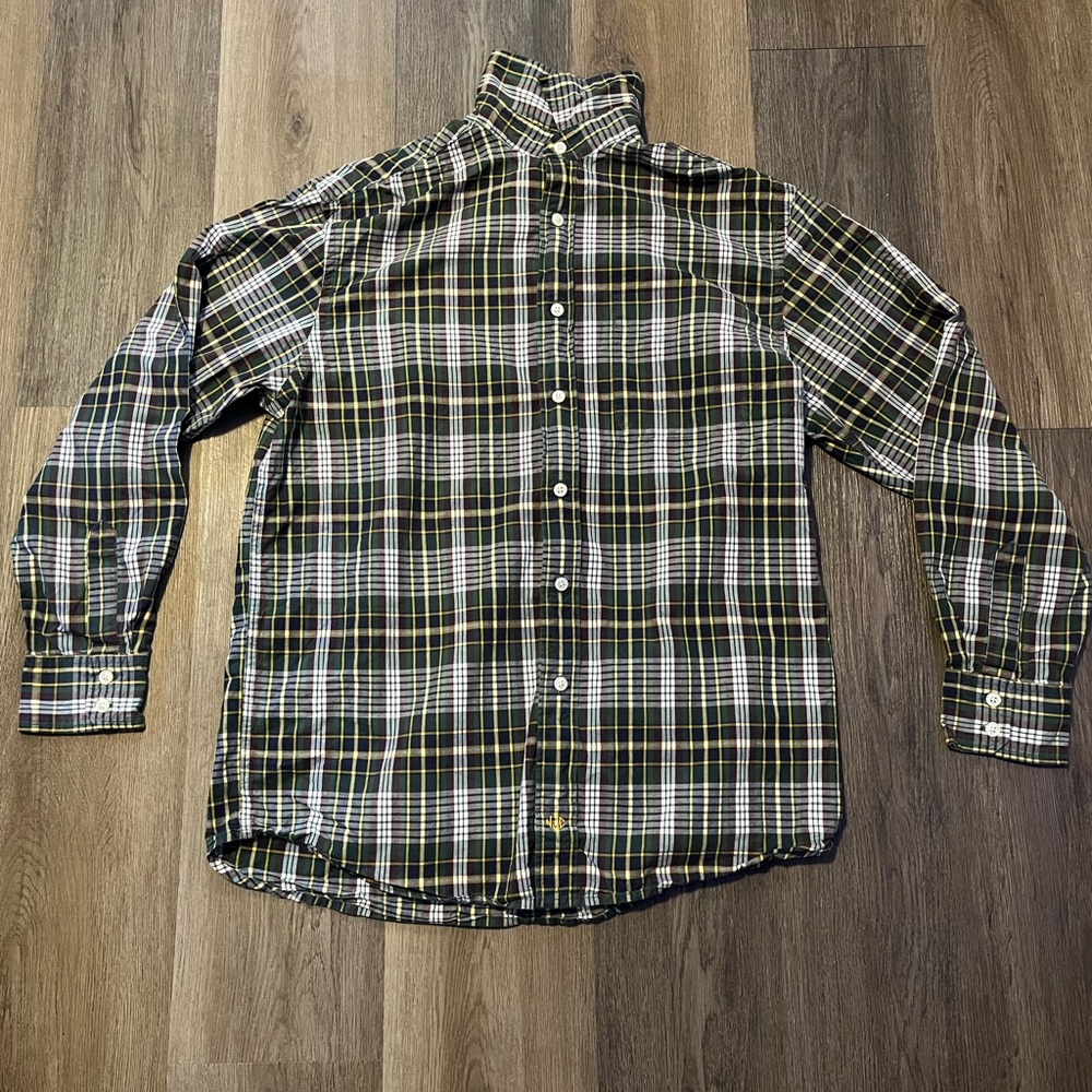 Plaid Button-Up Men's Shirt - Green